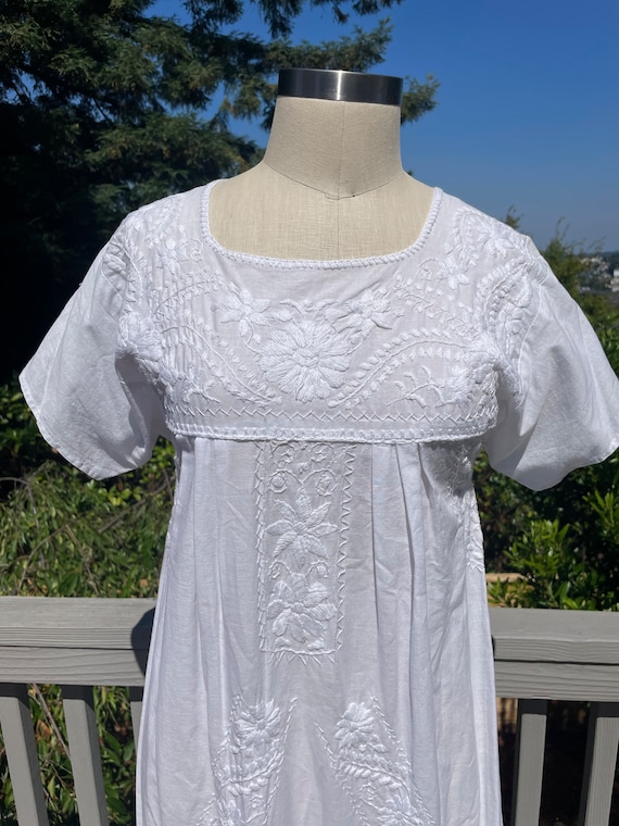 Vintage embroidered white dress