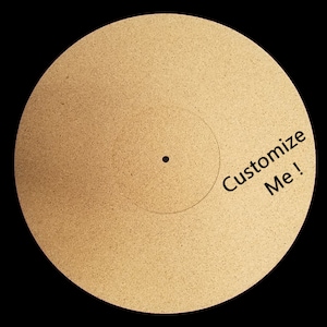 Custom Turntable Slipmat Anti-Static Cork Mat - 1/8&quot; Thick Vinyl Record Player Pad, Receding Center, Improves Sound, Reduces Noise