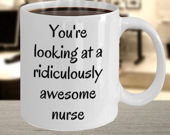 Gift for Nurse, Nurse Mug, Nurse Appreciation Idea, Best Nurse Mug, Nurse Coffee Mug - You're Looking At A Ridiculously Awesome Nurse
