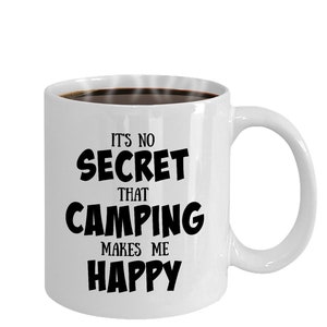 Camping mug happy camper novelty coffee tea ceramic cup