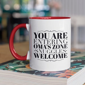 Oma Coffee Mug, Oma Mug, Oma Gifts from Grandchildren, Oma Gifts for Grandma, 11 oz Ceramic Coffee Mug - Snuggles Welcome