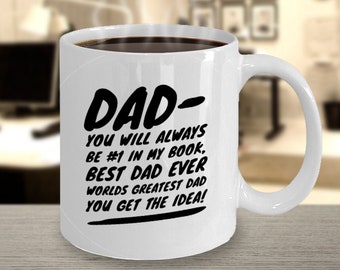 La mejor taza de papá, la taza de papá más grande del mundo, la idea de regalo de papá n. ° 1, la mejor taza de café de papá del mundo