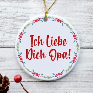 Opa Ornament, Opa Christmas Ornament, Ich Liebe Dich Opa, Opa Christmas Gift, Opa Gifts From Grandkids image 1