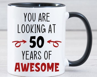 50th Birthday Gifts for Women, 50 Birthday Mug, 50th Birthday Gifts for Men, 50 Year Old Gifts, 5oth Birthday Gifts - 50 Years of Awesome