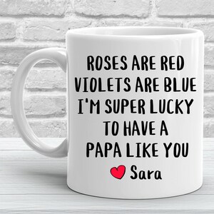 Personalized Papa Mug, Best Papa Gifts, Papa Christmas Gift, Papa Gift from Grandkids, Papa Birthday Gifts - Lucky To Have A Papa Like You