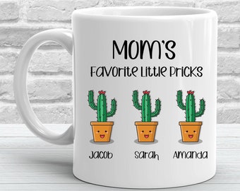 Personalized Gift for Mom, Funny Mom Mug, Birthday Gifts, Mother's Day Gift, Funny Coffee Mugs for Women - Mom's Favorite Little Pricks