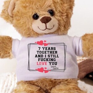 7 Year Anniversary Gift, 7th Wedding Anniversary Gifts, 7 Year Anniversary Gifts for Her, Happy 7th Anniversary Gift, Custom Teddy Bear