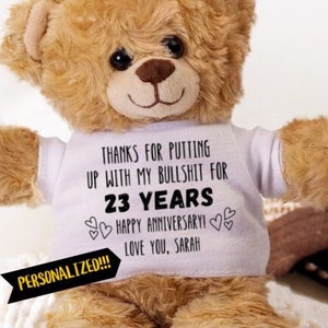 23rd Anniversary Gifts, 23rd Anniversary Gifts for Husband, 23rd Anniversary Gifts for Wife, 23rd Anniversary for Men, 23rd Anniversary Bear