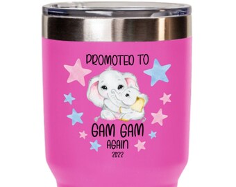 Promoted to Gam Gam Again 2022 Tumbler, Gam Gam Again 2022 Gifts, Gam Gam Again Travel Mug, Gam Gam Again Pregnancy Announcement