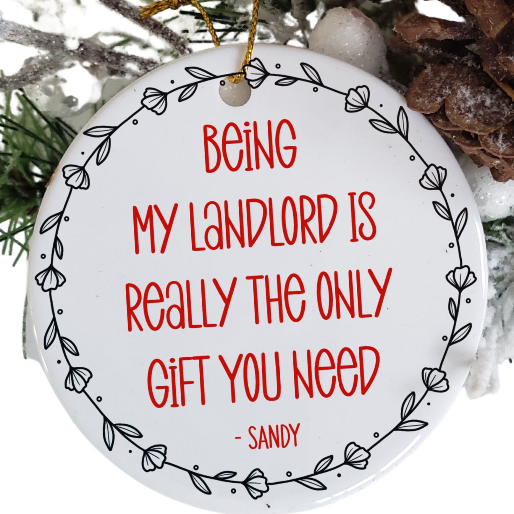 Personalized Landlord Christmas Ornament, Funny Landlord Gifts