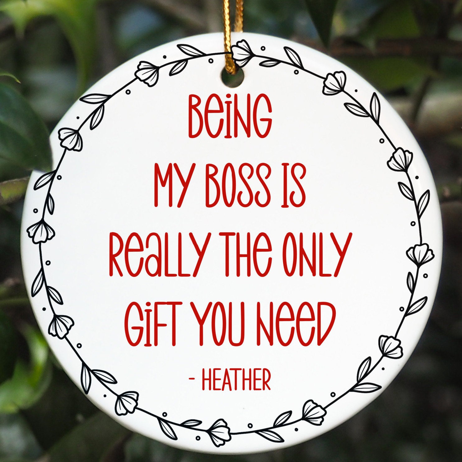 Personalized Boss Christmas Ornament, Funny Boss Ornament, Boss Gifts