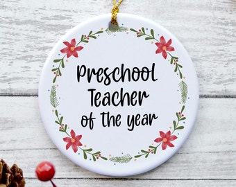 Preschool Teacher Ornament, Preschool Teacher Gifts, Preschool Teacher Gifts for Women - Preschool Teacher of the Year