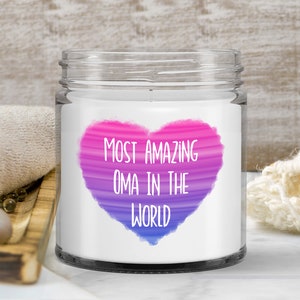 Best Oma Gifts, Candle for Oma, Oma Gifts from Grandkids, Oma Birthday Gifts, Oma Christmas Gifts - Most Amazing Oma In The World
