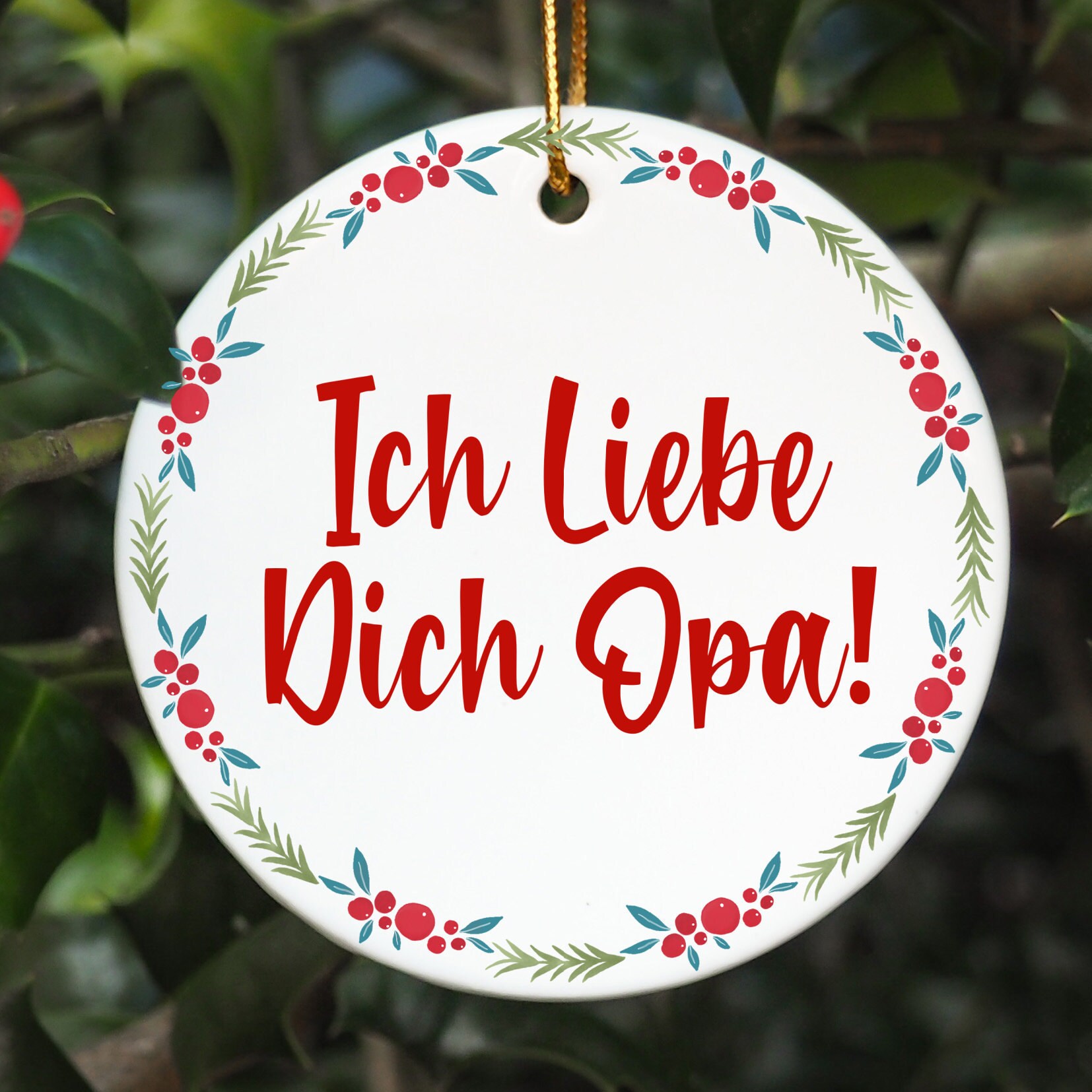 Opa Ornament Opa Christmas Ornament Ich Liebe Dich Opa Opa Etsy