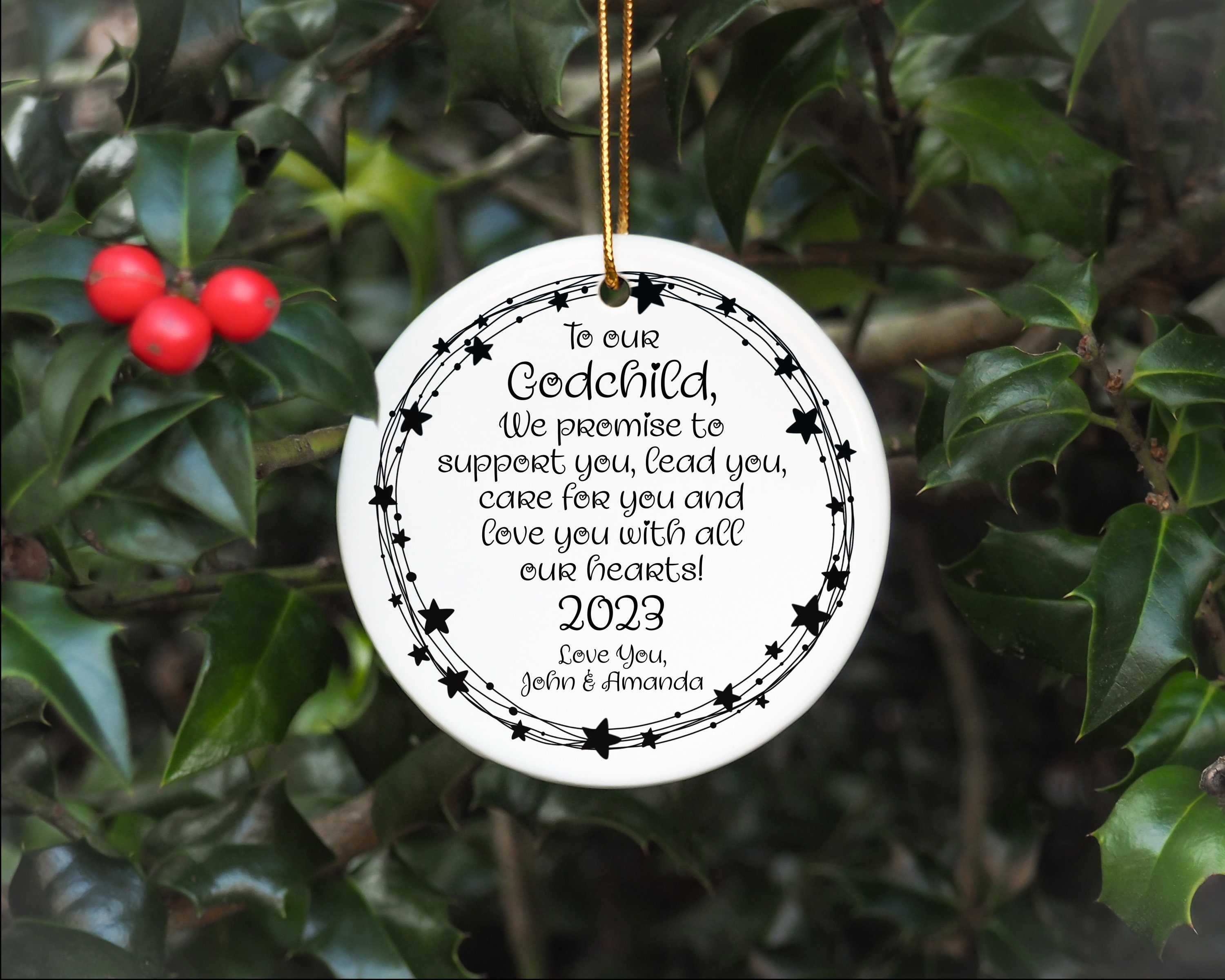 Personalized Godchild Ornament 2023 Godchild Gifts for Baby Etsy