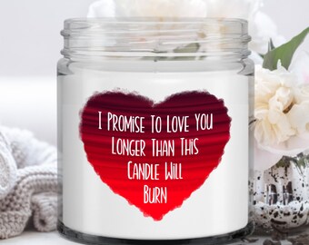 Regalo de novia, vela para novia, regalos divertidos de novio, regalos de broma: prometo amarte más de lo que se quemará esta vela