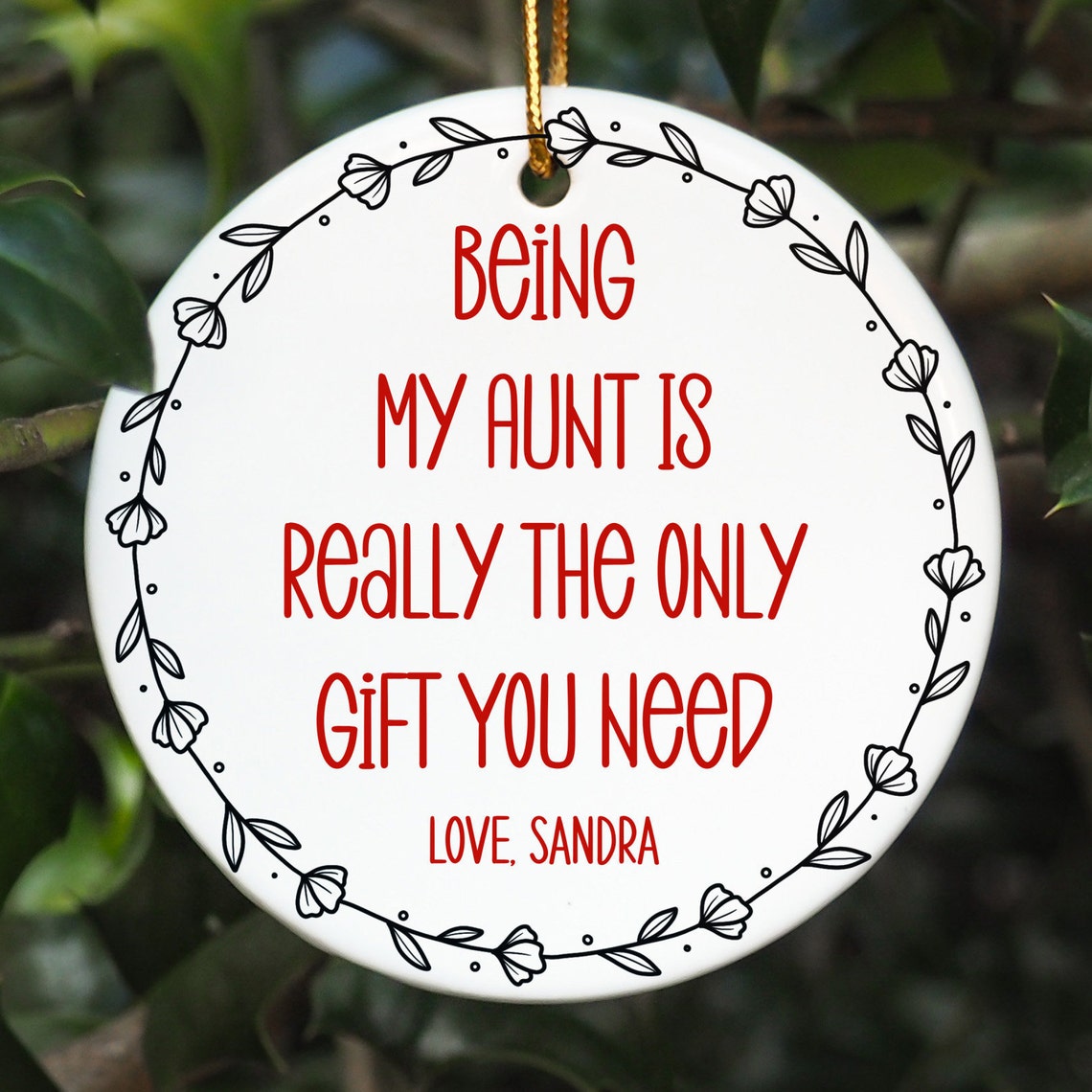 Aunt Christmas Ornament 