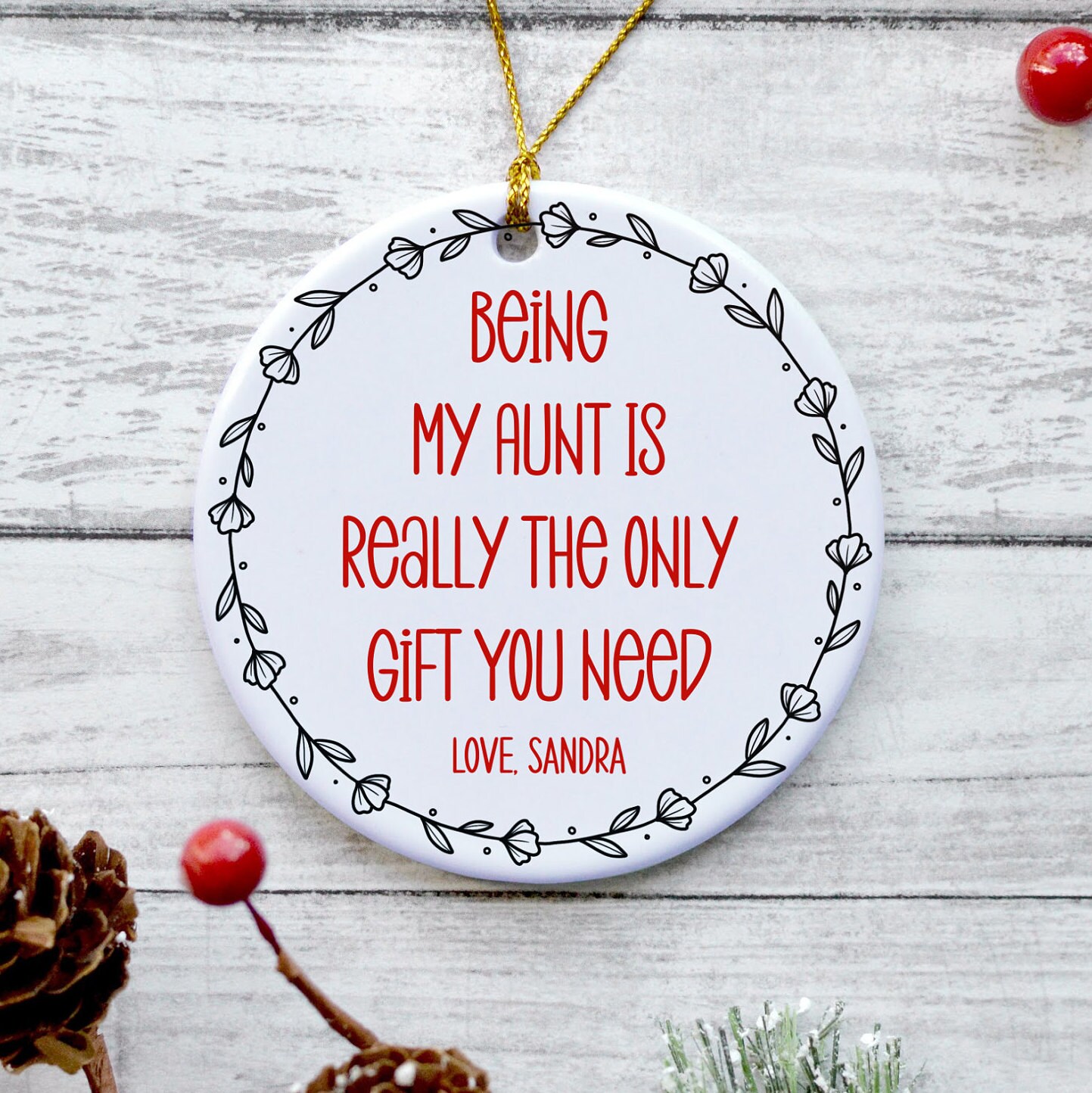 Personalized Aunt Christmas Ornament, Funny Aunt Ornament Custom, Aunt ...
