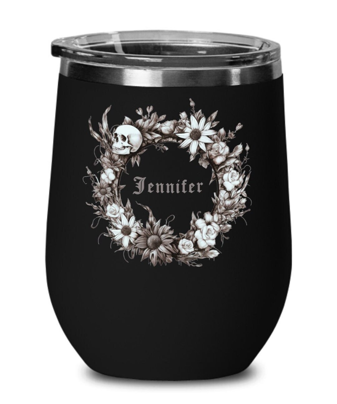 Skull Wine Glasses, Skull Gifts for Women, Personalized Skull Cup