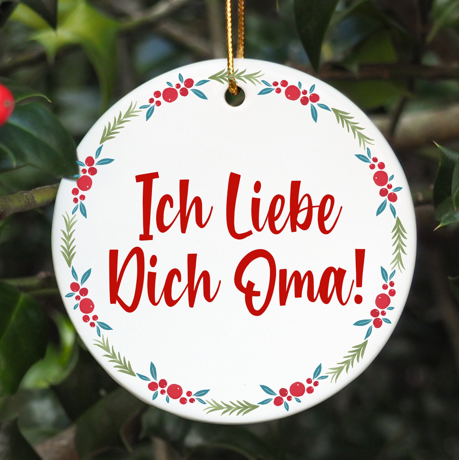Oma Ornament, Oma Christmas Ornament, Ich Liebe Dich Oma, Oma Christmas