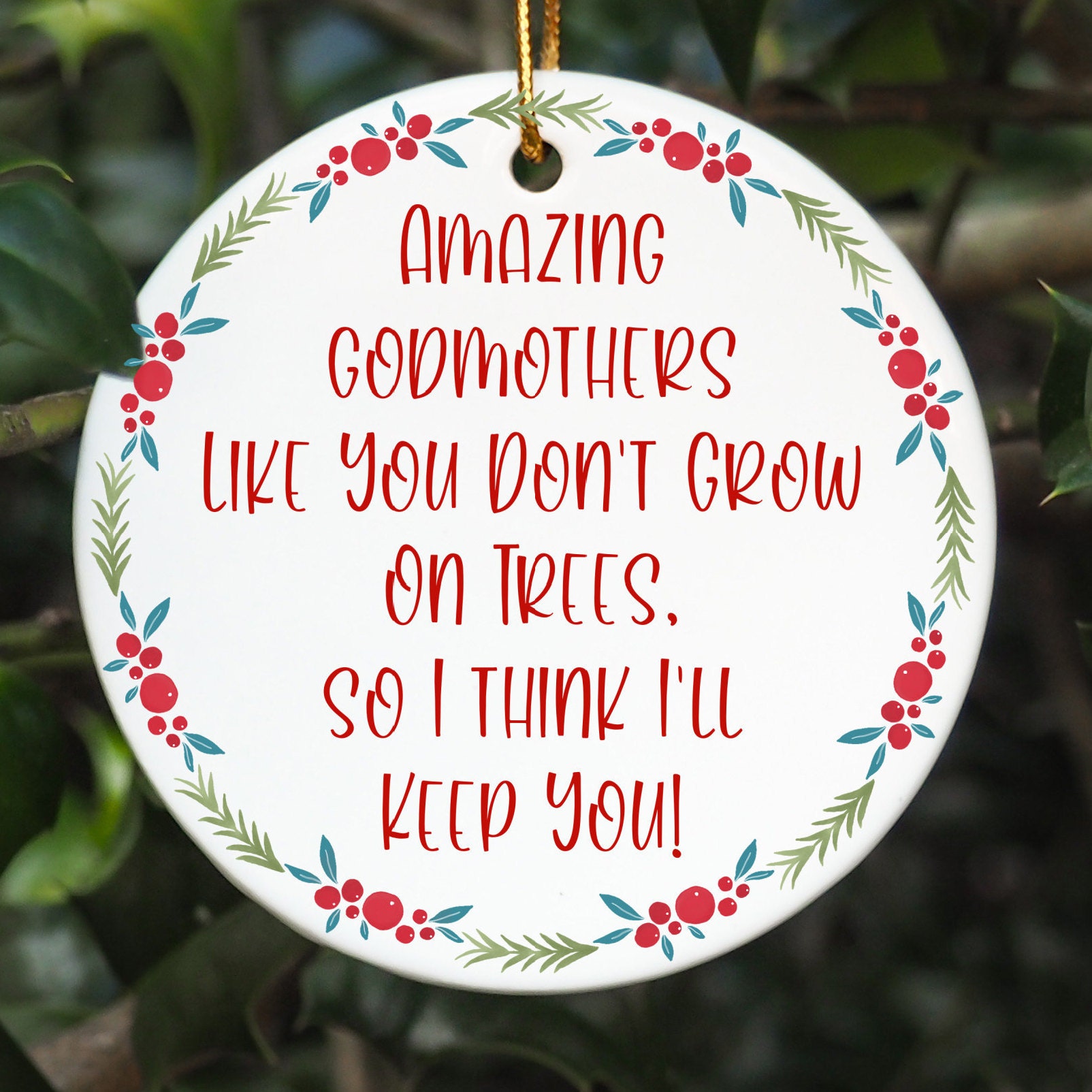 Funny Godmother Ornament Godmother Christmas Gifts Gifts - Etsy UK