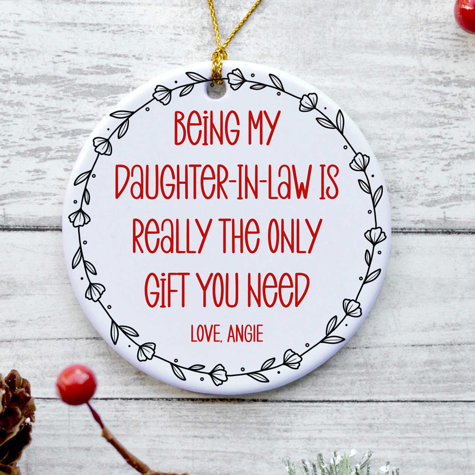 Daughter In Law Christmas Ornament 