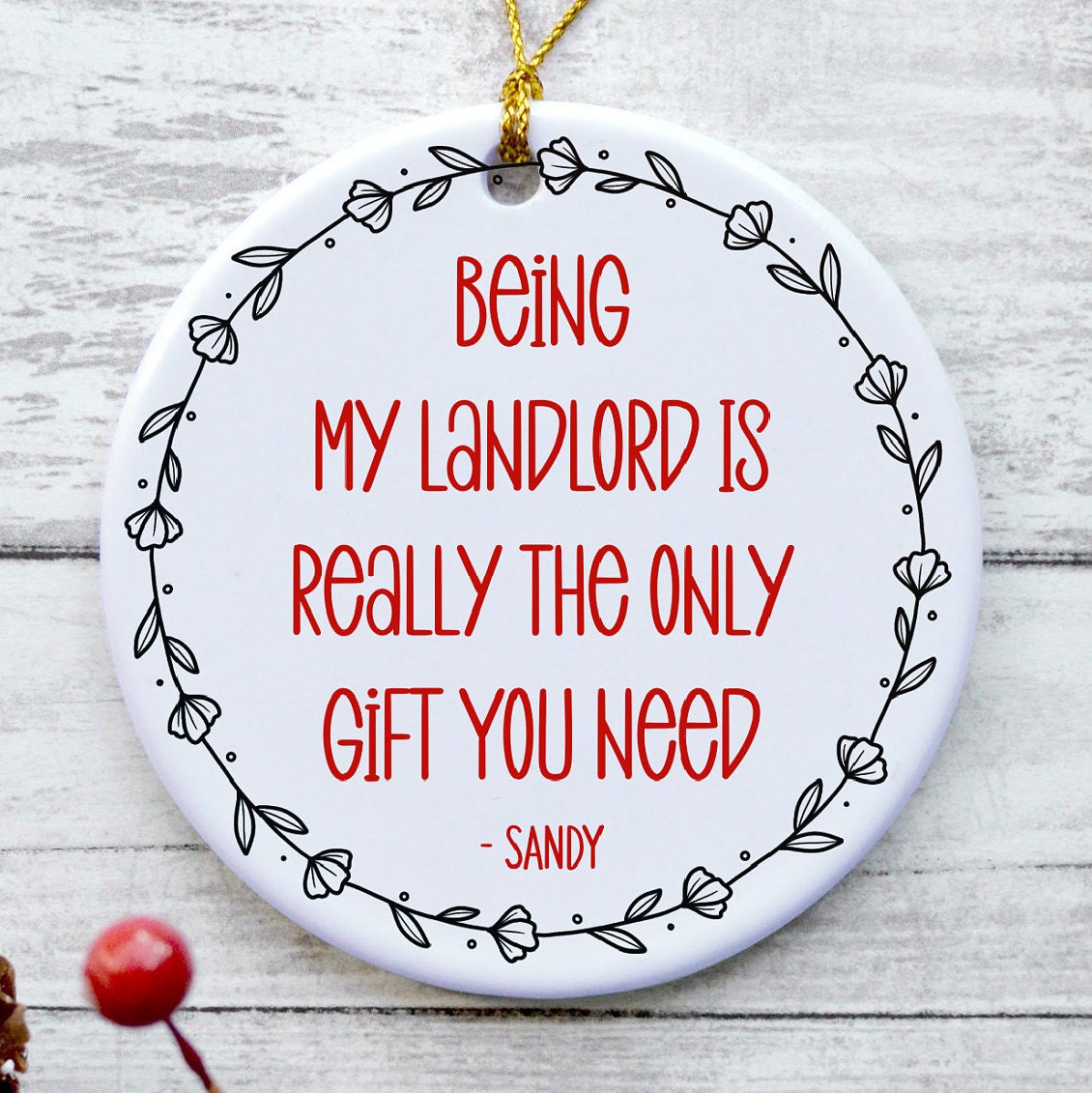 Personalized Landlord Christmas Ornament, Funny Landlord Gifts
