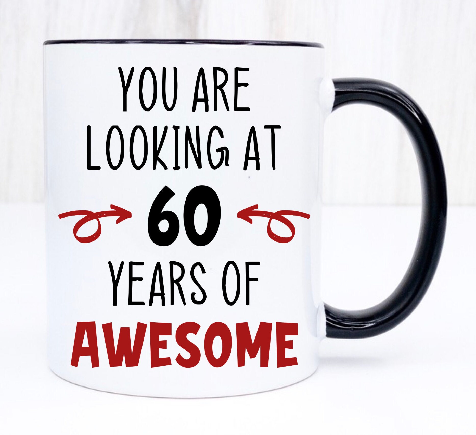 Cadeau Anniversaire Femme 60 ans - Tasse Mug - Diplôme Tout Simplement  Géniale Depuis 60 ans - Original Personnalisé L'Esprit d