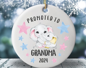 Promoted To Grandma 2024 Ornament, Grandma 2024 Gift, Grandma Christmas Ornament, Grandma Pregnancy Announcement, Soon to be Grandma Gifts