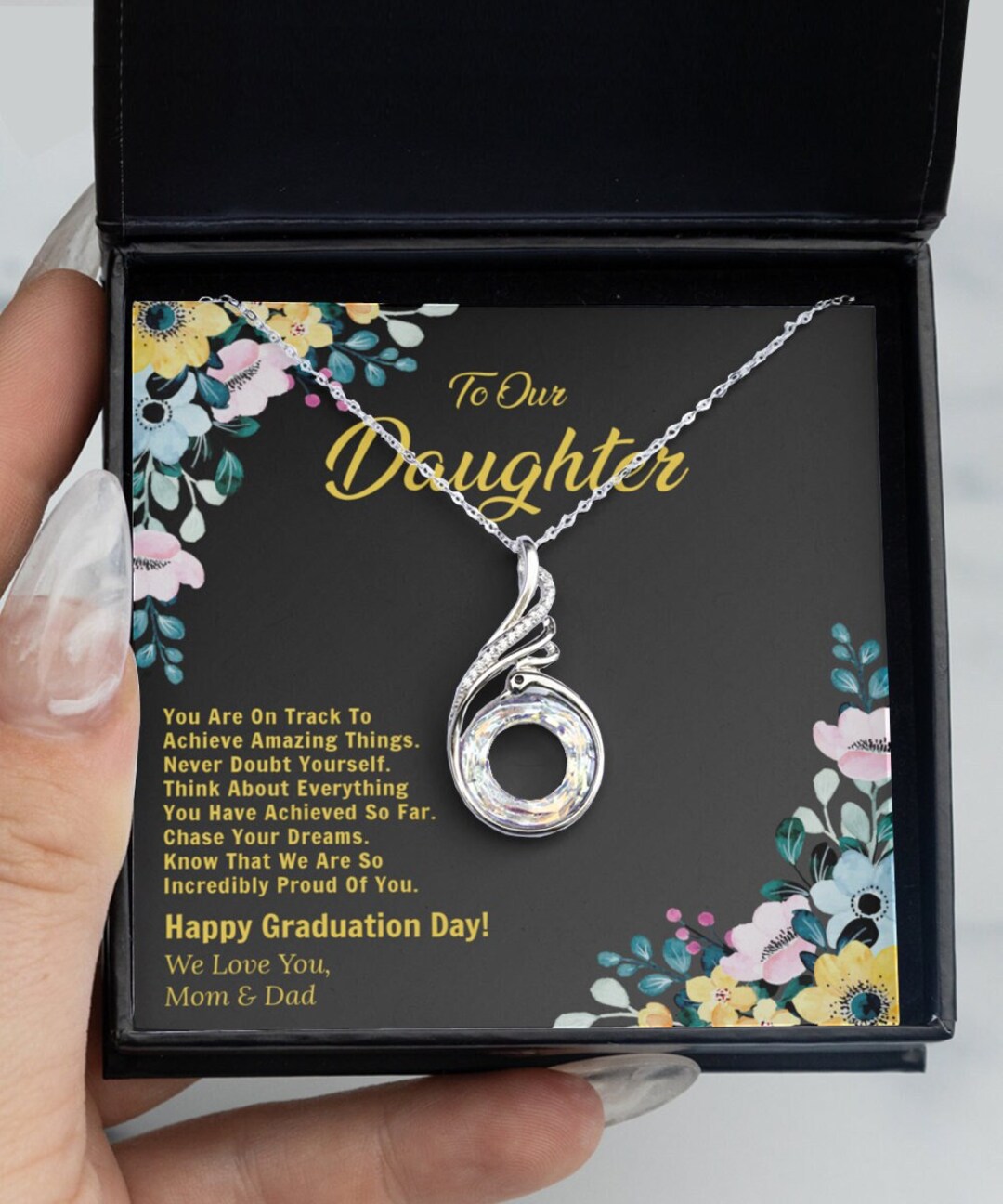 Daughter Graduation Necklace, Grad Gifts From Mom & Dad, Grad Gifts for ...