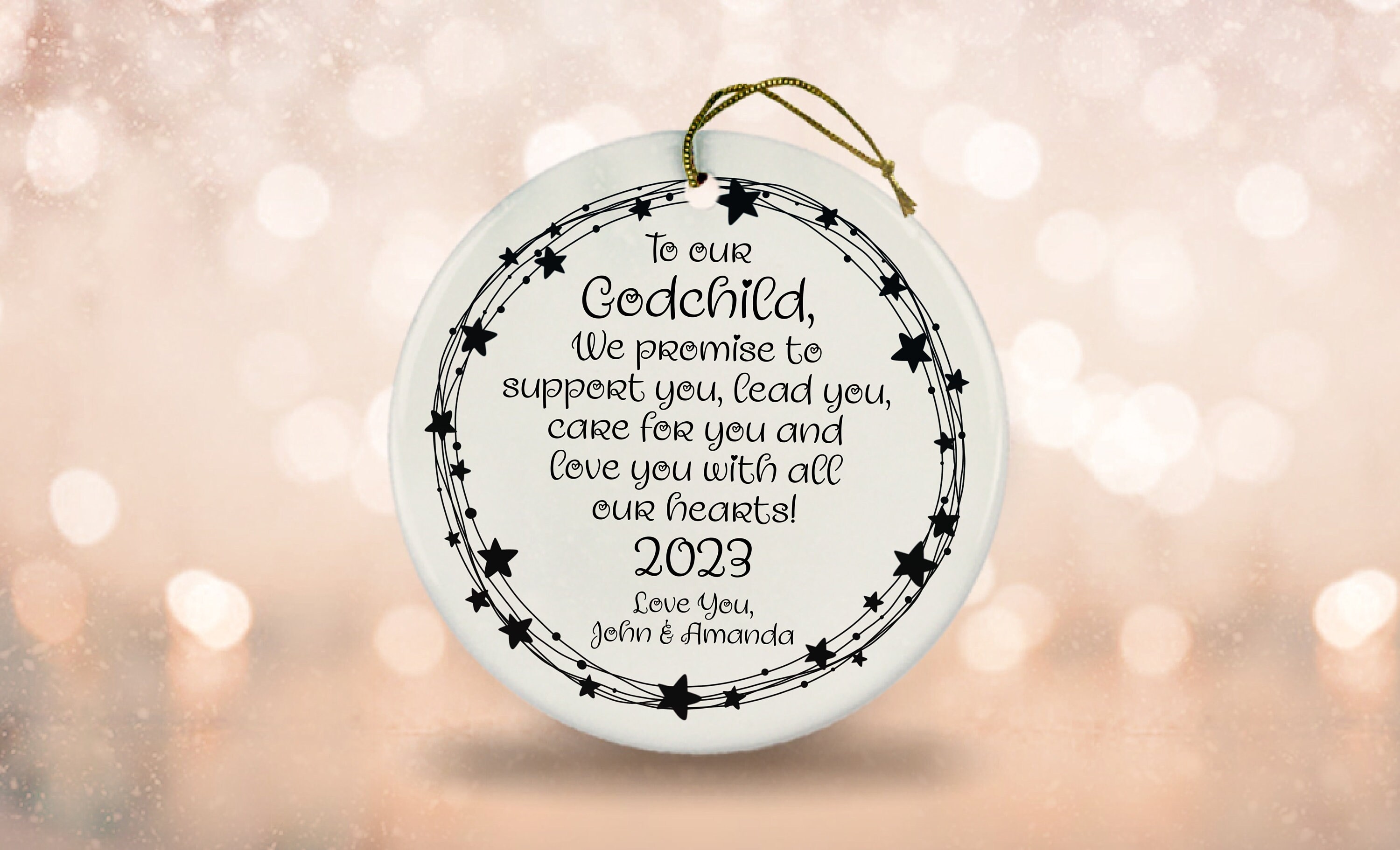 Personalized Godchild Ornament 2023 Godchild Gifts for Baby Etsy