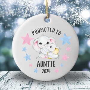 Promoted To Auntie 2024 Ornament, Auntie 2024 Gift, Auntie Christmas Ornament, Auntie Pregnancy Announcement, Soon to be Auntie Gifts
