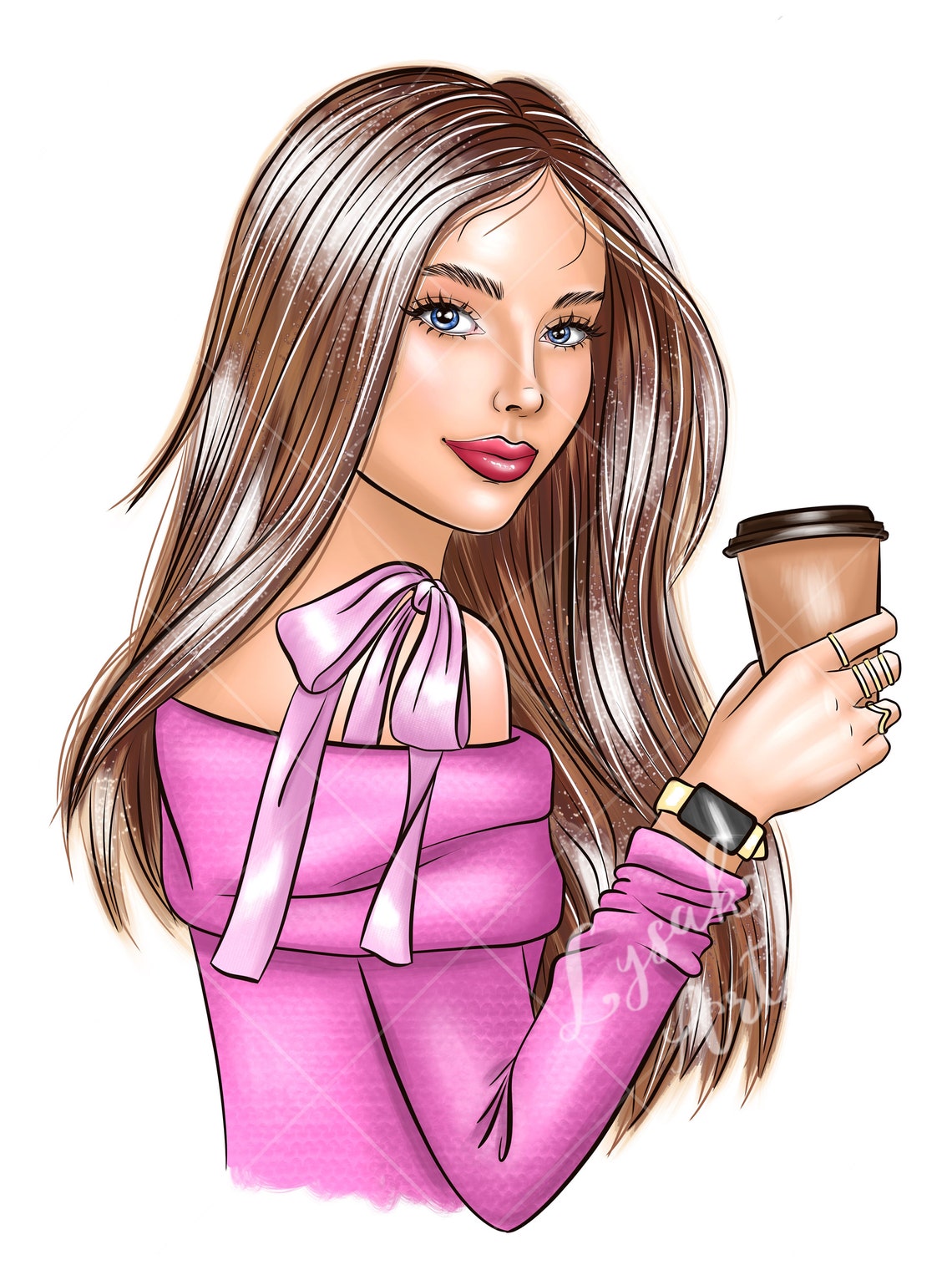 DIGITAL DOWNLOAD Girl Clipart, Cute Girl PNG, Digital Download, Cartoon