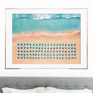 Umbrellas Aerial Beach Print, Abstract Beach Print, Aerial Beach Poster, Aerial Photography