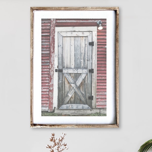 Barn Door, Farmhouse Decor, Rustic Printable Art, Old Barn Print, Country Decor, Farm Decor, Wall Art, Home Decor,  Rustic Old Red Barn