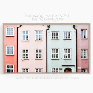 Samsung Frame TV Art, Colorful Houses Wall Art, Frame TV Art, Frame Art TV, Colorful Wall Art, Digital Download, Digital Art for Television