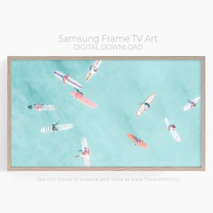 空中ビーチサーファー：夏のサムスンフレームテレビアート（デジタルダウンロード）