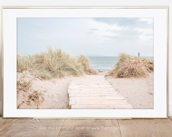 Sea Grass Wall Art, Landscape Beach Photography, Pastel Beach Wall Art, Coastal Decor