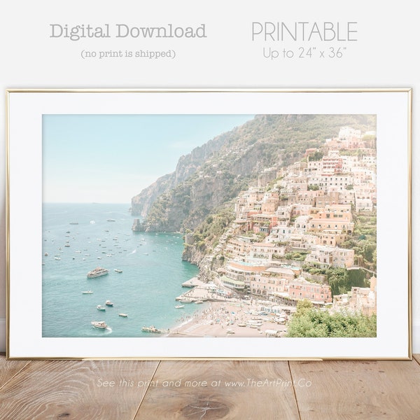 Positano Print, Italy Wall Art, Amalfi Coast Print, Italy Photography, Printable Art, Downloadable Print