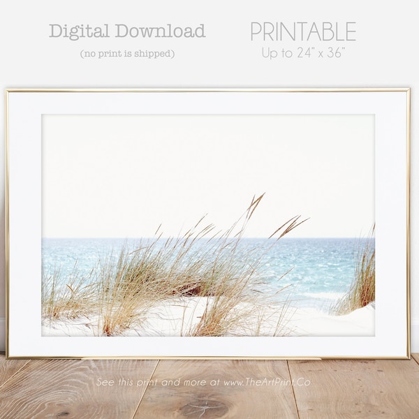 Landscape Beach Photography, Pastel Beach Print, Printable Beach Wall Art, Ocean Print, Coastal Wall Decor, DIGITAL DOWNLOAD