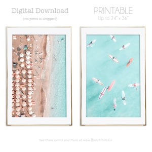 Aerial Beach Prints, Surf Print, Set Of 2 Aerial Beach Wall Art, Coastal Wall Art Set Of 2 Prints, Photography Beach Decor, Waves Print