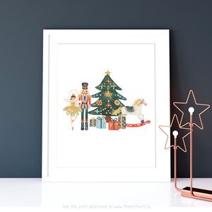 Nutcracker Christmas Print: Ballet & Tree Wall Art (Digital Download)