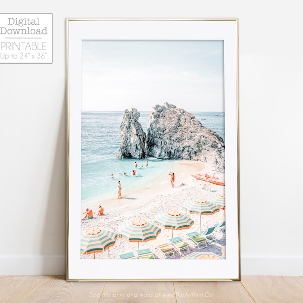 Italian Riviera Beach Print, Monterosso al Mare, Cinque Terre Italy Art Print, Italian Beach Photo
