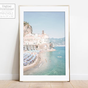 Atrani Beach Print, Italy Wall Art, Amalfi Coast Print, Coastal Wall Art, Summer Print, Printable Wall Art