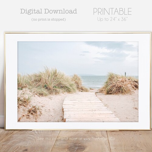 Sea Grass Wall Art Landscape Beach Photography Pastel Beach Etsy