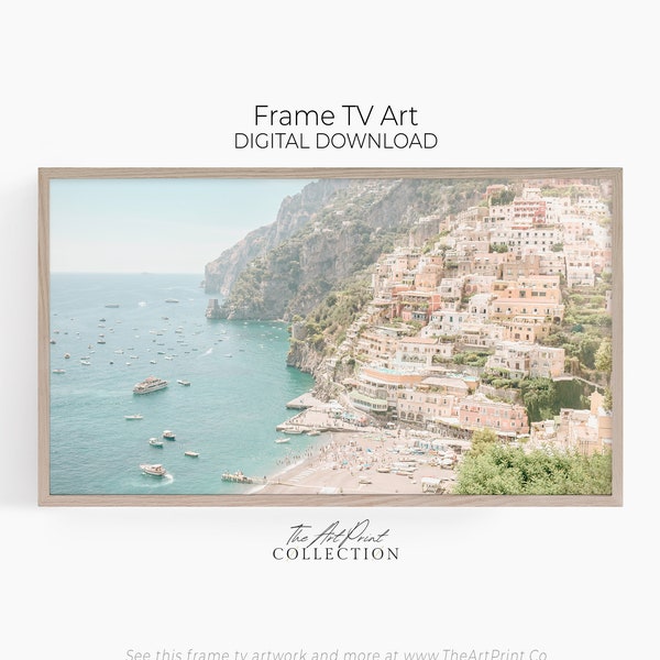 Coastal Landscape Art for Frame TV, Amalfi Coast Photo, Italy Photography, Samsung Frame Art TV, Frame TV Art, Digital Download