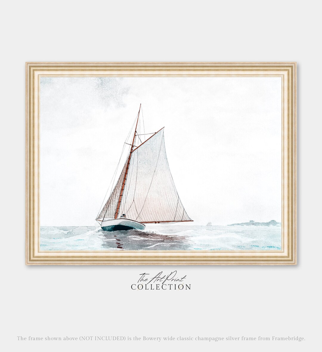 Vintage Ship Ocean Painting, Nautical Seascape Wall Art Decor ...