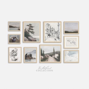 Vintage European Gallery Wall Print SET of 10, Vintage Dining Room Home Decor, PRINTABLE Vintage Gallery Wall Art Set
