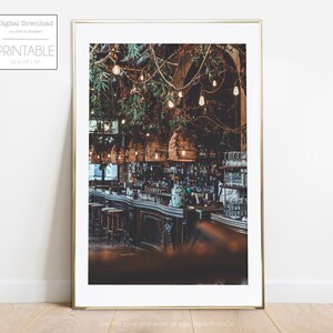 Póster de bar de París, póster imprimible de cafetería de vinos de estilo bohemio de París, póster de cócteles, bar francés bohemio, arte mural de vino, regalo de vino para ella, arte mural de París
