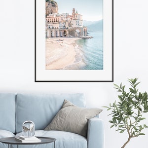 Italy Beach Print, Amalfi Coast, Atrani, Salerno, Large Wall Art, Beach ...
